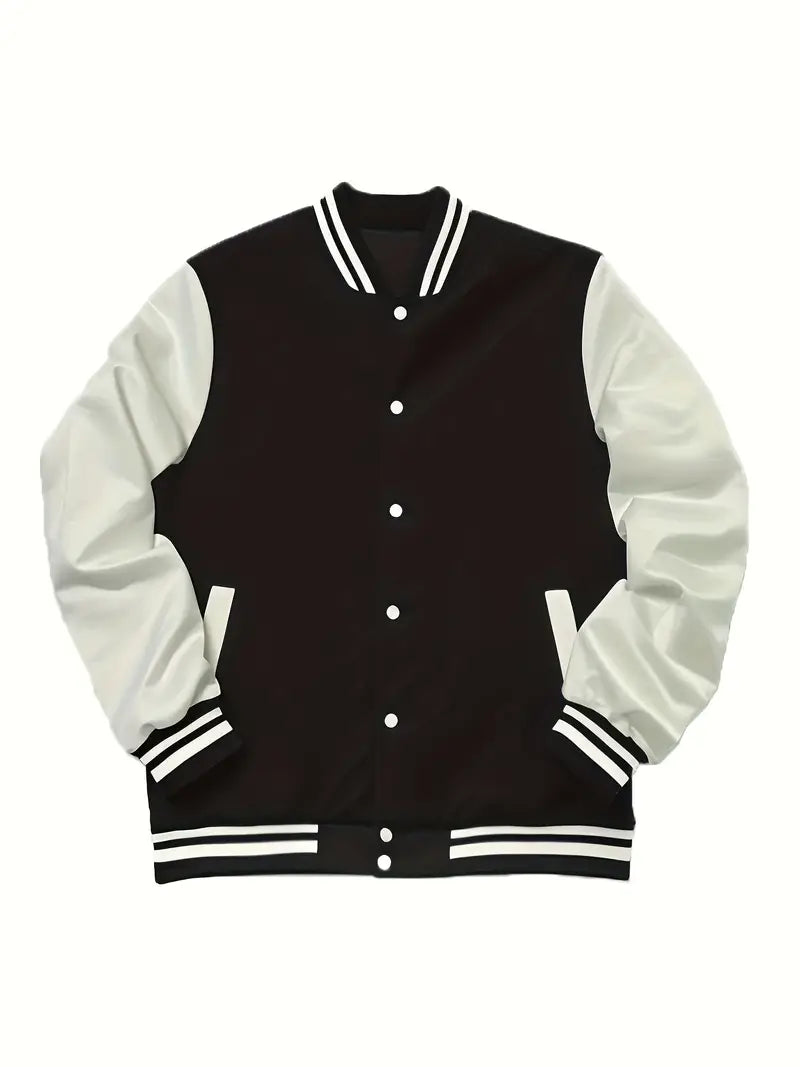 Stylish Two-Tone Baseball Varsity Jacket