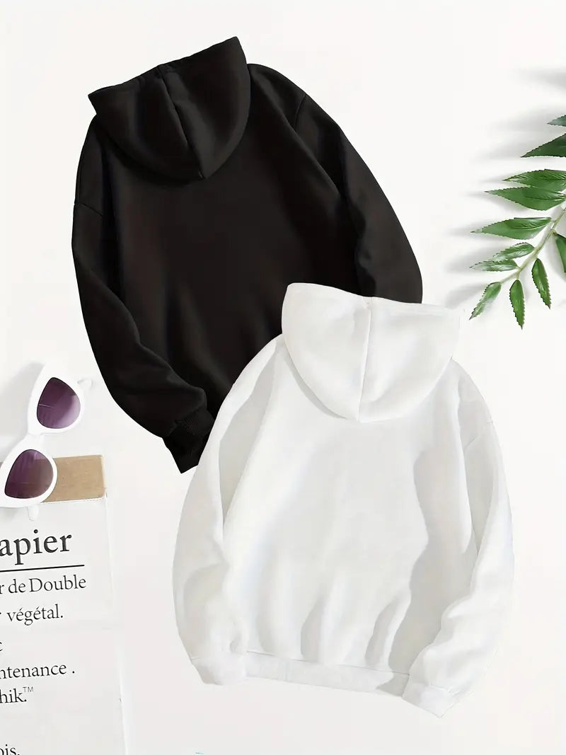 Bundle of 2 - Winter Essentials Fleece Hoodies - BLACK/WHITE