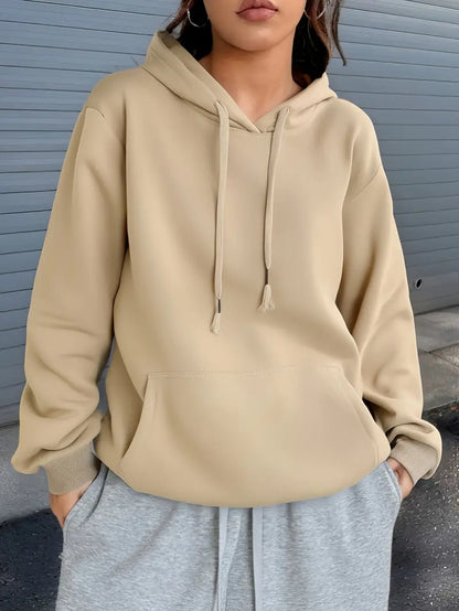 Women'S Cozy Fleece Hoodie Pullover with Drawstring, Long Sleeves, and Pockets,