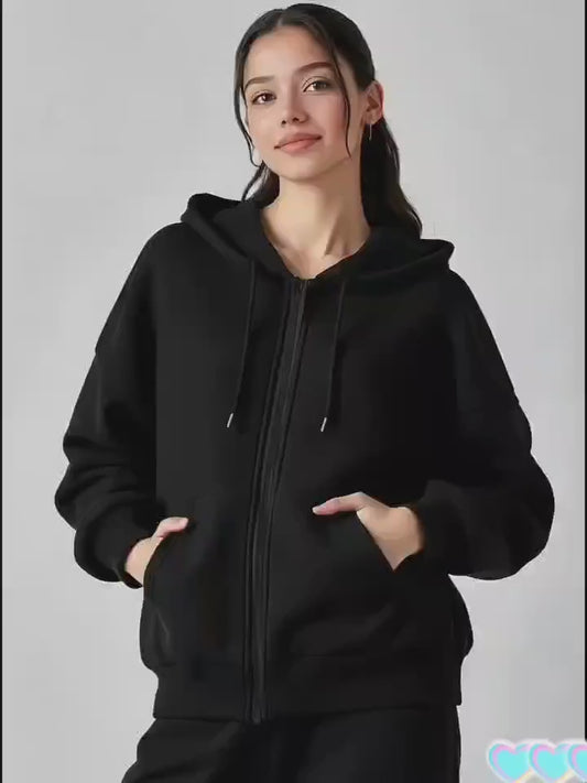 Premium Fleece Front Zipper Hoodie – Cozy, Stylish & Perfect for Winter's