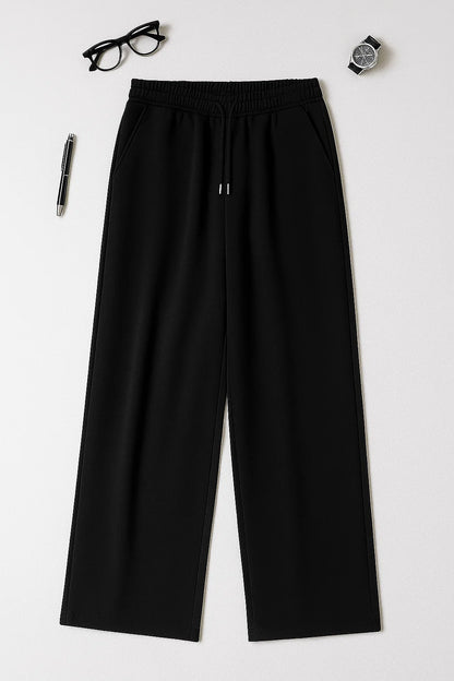 Basic Wide Leg Trouser – Effortless Comfort & Style - Black