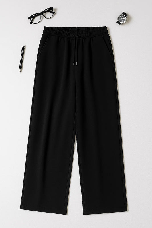 Basic Wide Leg Trouser – Effortless Comfort & Style - Black