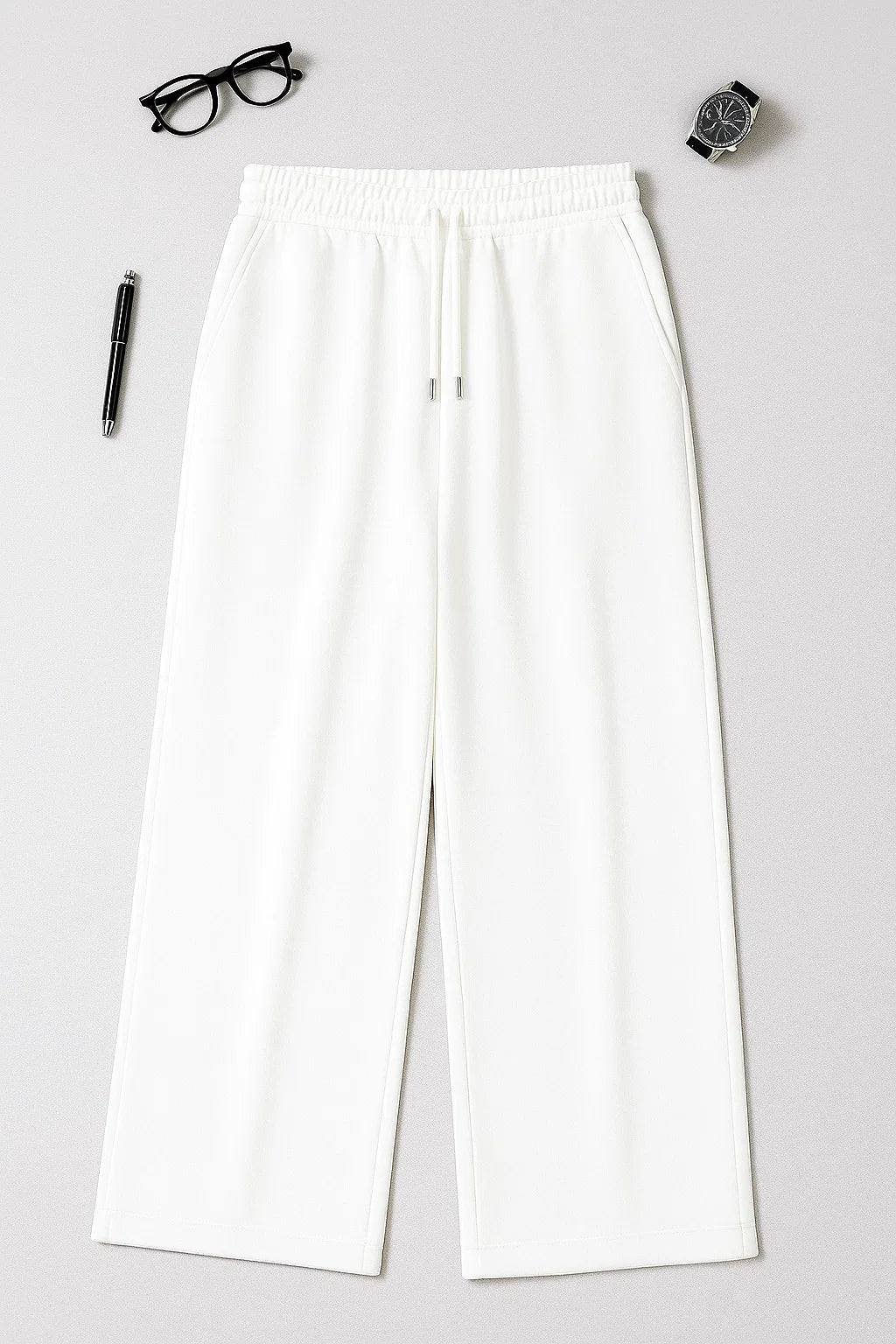 Basic Wide Leg Trouser – Effortless Comfort & Style - White