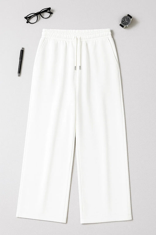 Basic Wide Leg Trouser – Effortless Comfort & Style - White