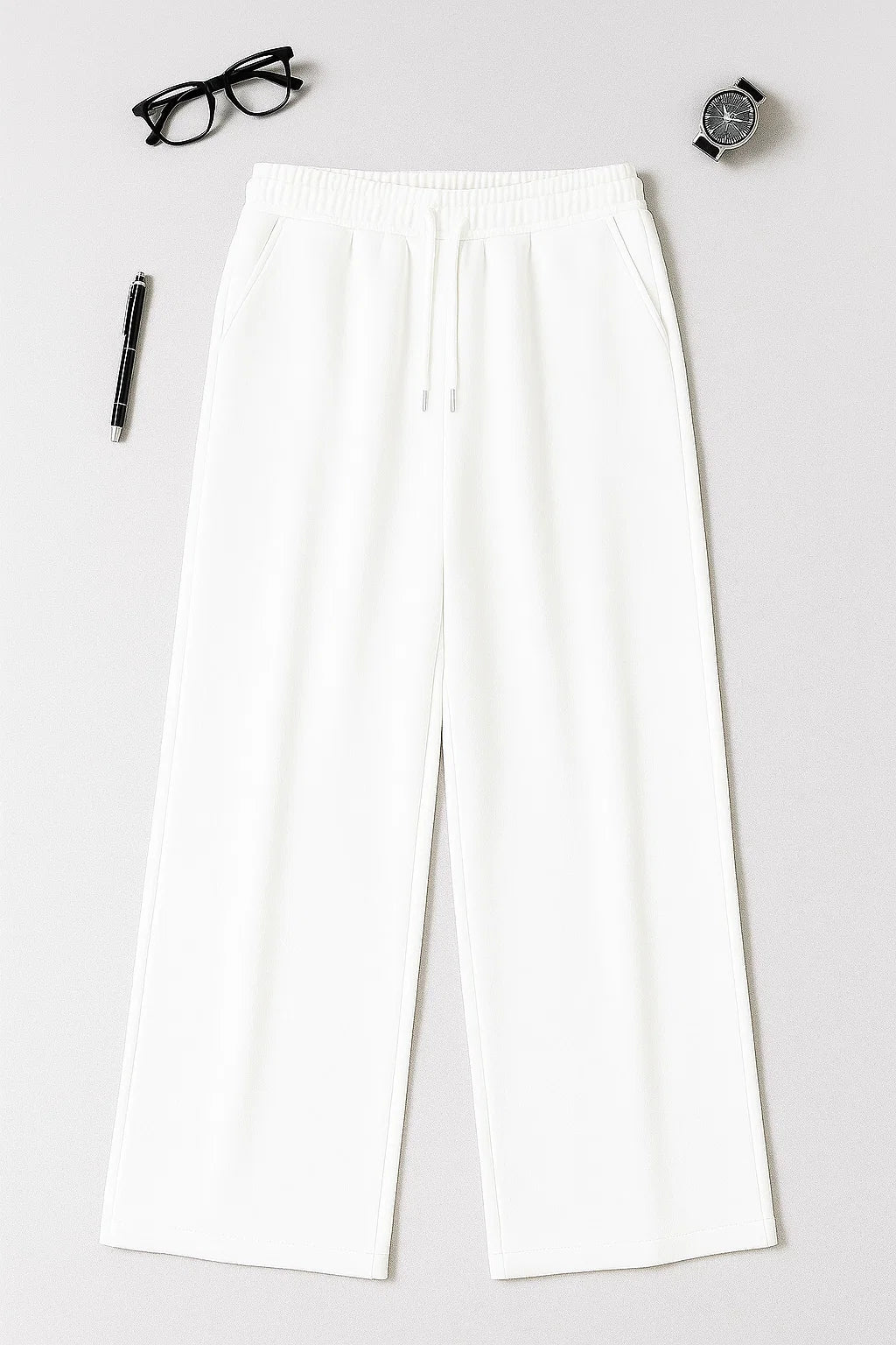 Basic Wide Leg Trouser – Effortless Comfort & Style - White
